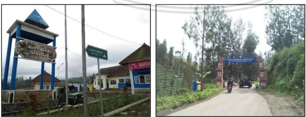 Gambar 4. 16 Rest Area di Desa Gubuk Klakah dan Kondisi Jalan Menuju Desa Ngadas 