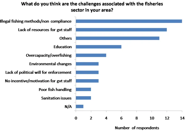 Figure 5 Fisheries Working Group perception of challenges in the fisheries sector  