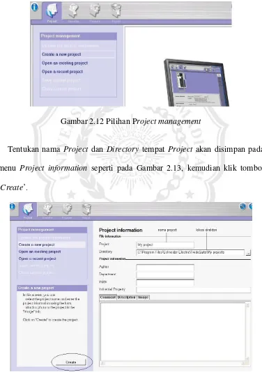Gambar 2.12 Pilihan Project management 