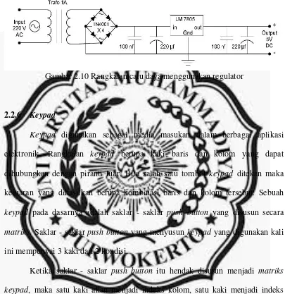 Gambar 2.10 Rangkaian catu daya menggunakan regulator 