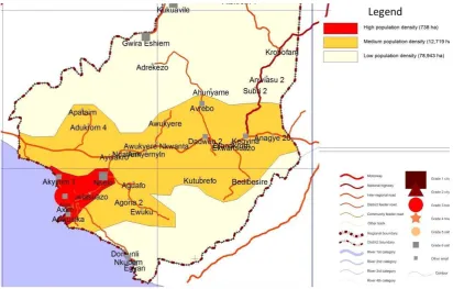 Figure 2 Population Densities in Major Communities in Nzema East District 