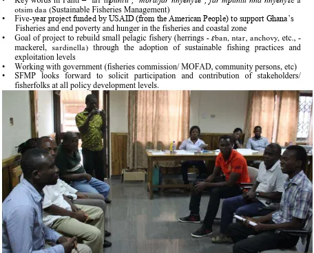 Figure 2 Participants introducing SFMP to community leaders in a roleplay FISHING GEAR TECHNOLOGIES 