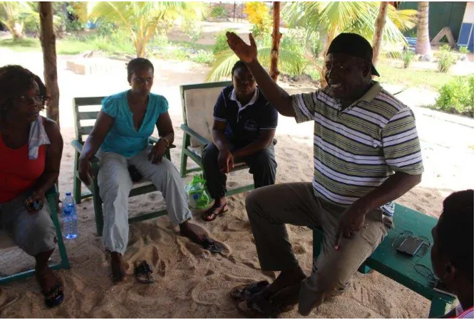 Figure 2: Mr. Kareem of the Wildlife briefing participants on the importance of mangroves 