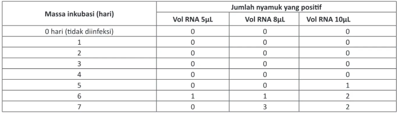 Tabel  1  menunjukkan  bahwa  infection  rate yang paling tinggi dari hasil pemeriksaan  RT-PCR dicapai pada masa inkubasi tujuh hari