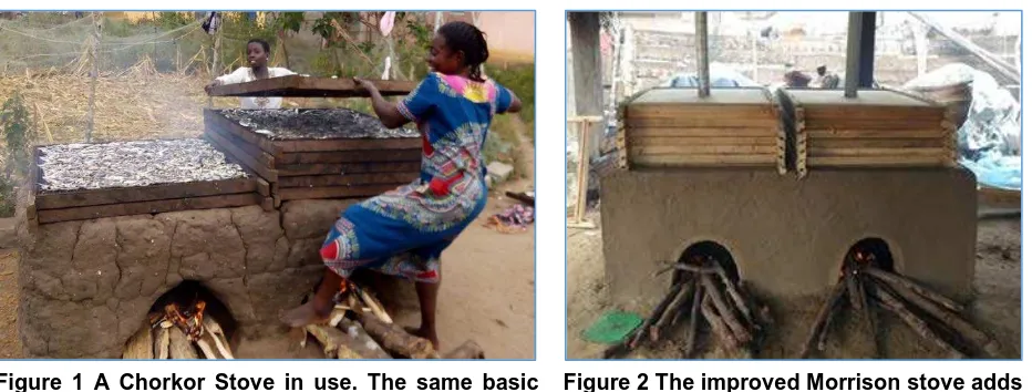 Figure 1 A Chorkor Stove in use. The same basic  design is now used throughout West Africa 