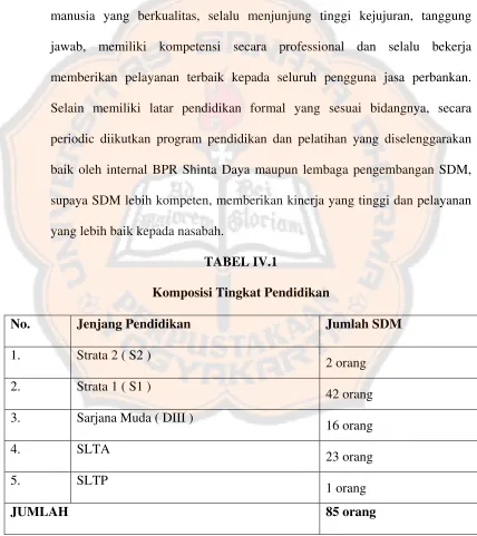 TABEL IV.1 