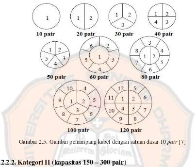 Gambar 2.5. Gambar penampang kabel dengan satuan dasar 10 pair [7]