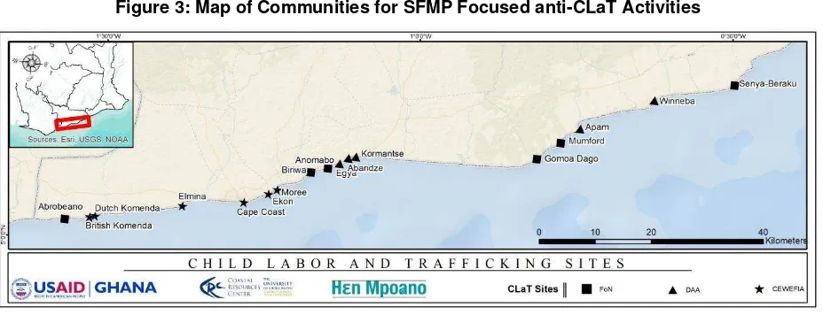 Figure 3: Map of Communities for SFMP Focused anti-CLaT Activities 