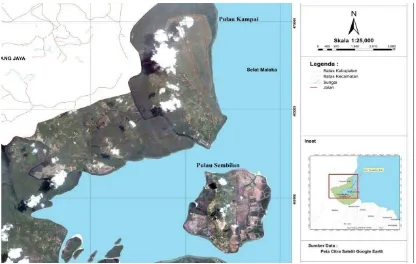 Gambar 1. Kondisi Pulau kampai dan Pulau Sembilan dari Citra Satelite 