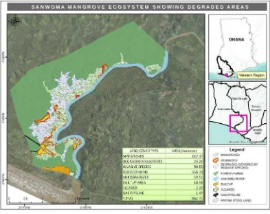 Figure 18 Shoreline change in Axim and Sanwoma 