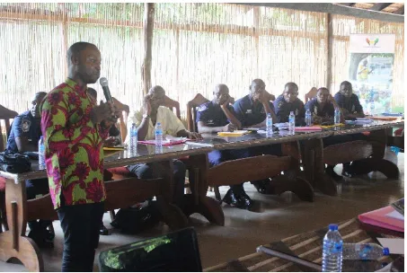 Figure 4 Mr. Solomon Kusi Ampofo addressing the trainees 