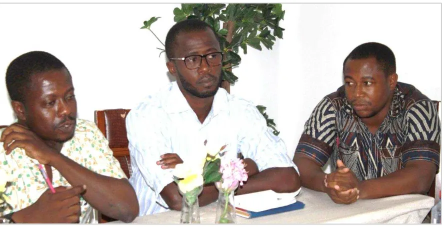 Figure 3: From left to right: Richard Jones, Kobena Asiedu Bediako and Eugene Nyansafo responding to questions from participants