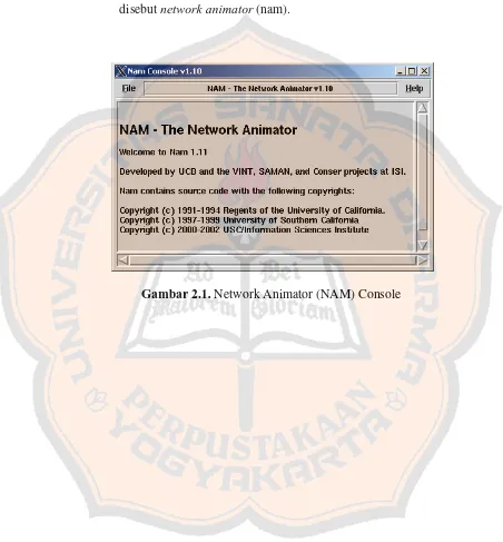 Gambar 2.1. Network Animator (NAM) Console 