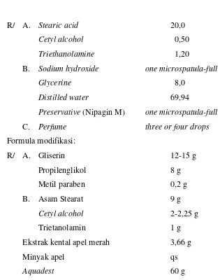 Tabel III. Rancangan desain faktorial cetyl alcohol dan gliserin