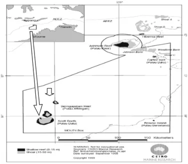 Gambar 1. Lokasi penelitian teripang di sekitar Pulau Datu, Australia