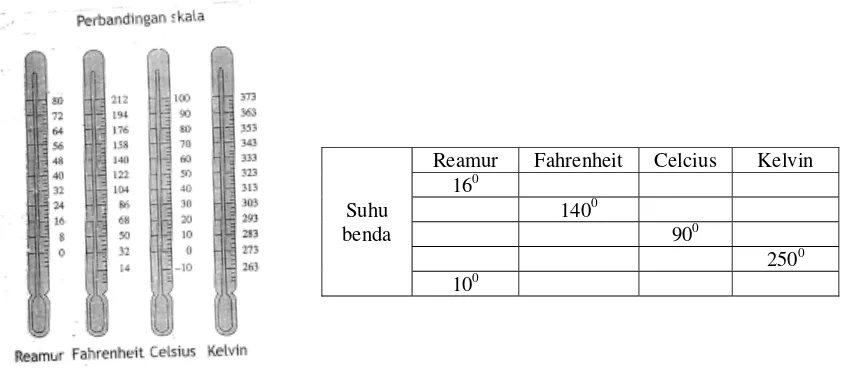 Gambar 1. (a) Gambar Perbandingan Skala, (b) LKS siswa yang berupa tabel isian 