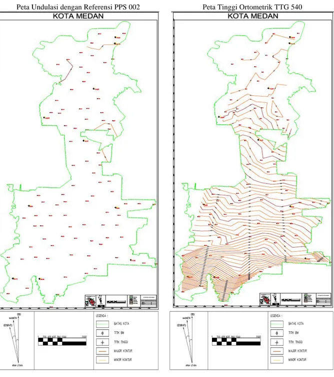 Gambar 6. Peta Undulasi Kota Medan dengan  Refrensi PPS 002  