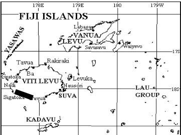 Figure 1. A General Location Map of Fiji showing the location of the Coral Coast
