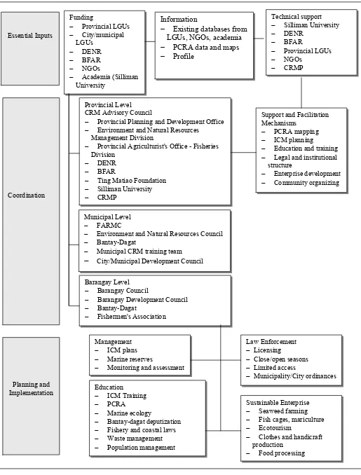 Figure 2. Institutional diagram of CRM process in Negros Oriental (Murphy et al. 1999).