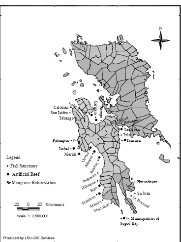 Fig. 3.  Resource enhancement projects in Leyte Island.Map