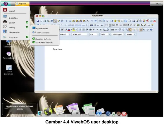Gambar 4.4 ViwebOS user desktop 