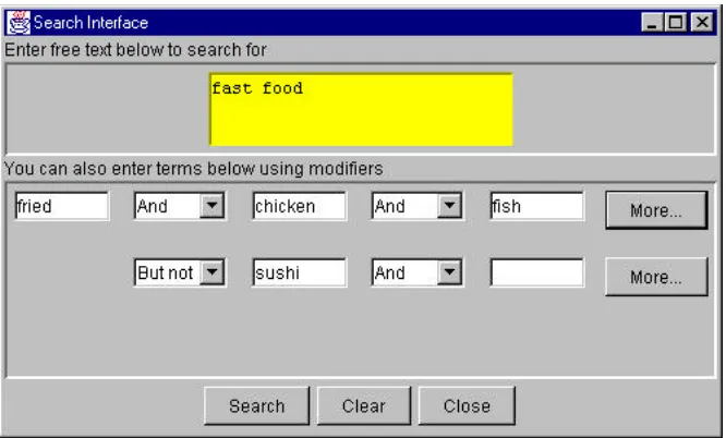 Figure 1-1: A simple search query entry form. 