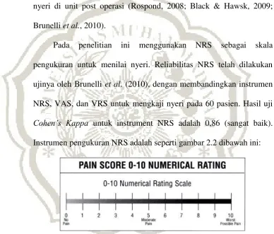 Gambar 2.2 Numeric Rating Scale (NRS) (Sumber : MacCeffery & Beebe, 1999) 