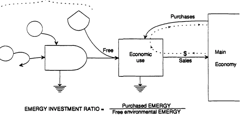 Figure 7. EMERGY investment ratio for evaluating whether an environmental use is economic and its environmental impact