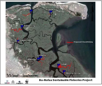 Figure 8. Community exclusive use zones and closed bolongs in the Tanbi Wetlands  