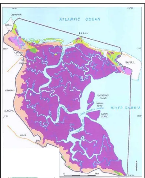 Figure 10. Boundaries of the Tanbi Wetland National Park which also serve as the boundaries for the special management area solely for the purpose of community-based management of the cockle and oyster fisheries
