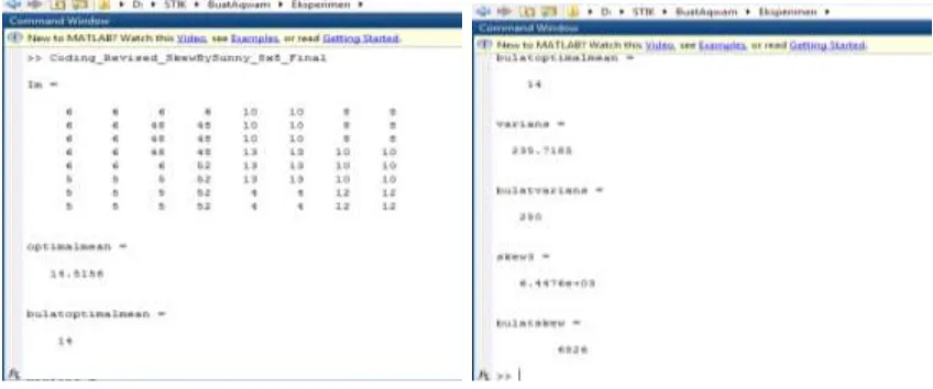 Figure 2. Results form both algorithm in Matlab with the same data 