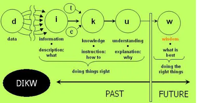 Gambar  1  menjelaskan  apa  yang  dimaksud  dengan  Rantai  Nilai  DIKW  (DataInformation Knowledge Wisdom)
