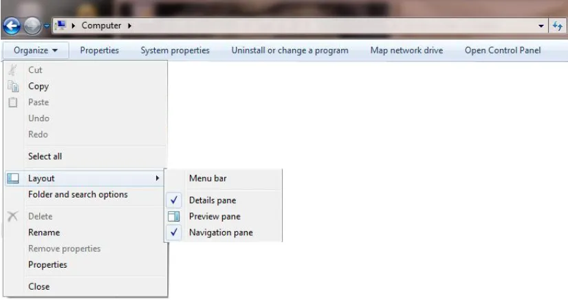 Gambar 2. Windows Explorer dalam Bahasa Asal