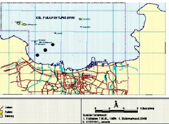 Gambar 1.  Peta Lokasi Penelitian di Teluk   Jakarta. 
