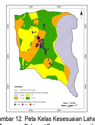Gambar 12. Peta Kelas Kesesuaian LahanTanaman Gaharu (Grynops versteegii)