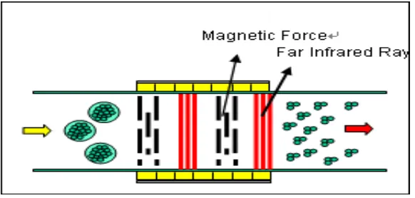 Gambar 2.3 Pengaruh magnet terhadap bahan bakar 