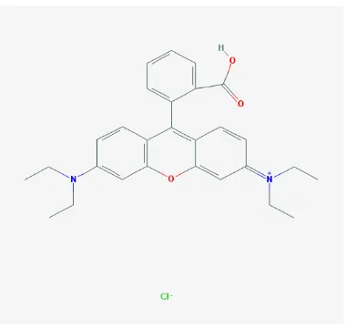 Gambar 2.1 Struktur Kimia Rhodamin-B (National Center of Biotechnology