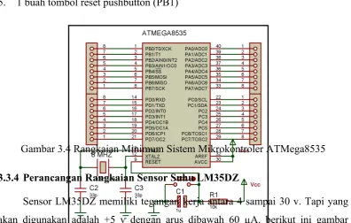 Gambar 3.4 Rangkaian Minimum Sistem Mikrokontroler ATMega8535