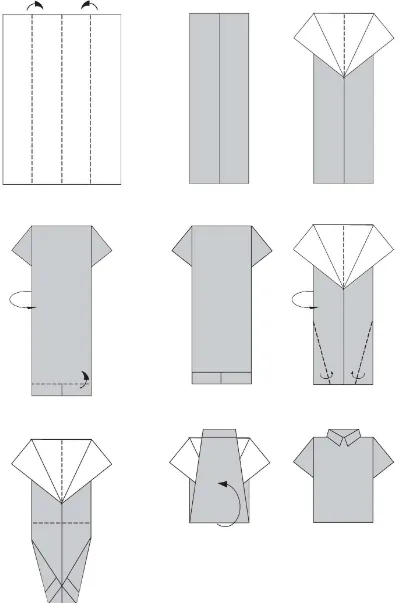 Gambar rajah : proses origami 