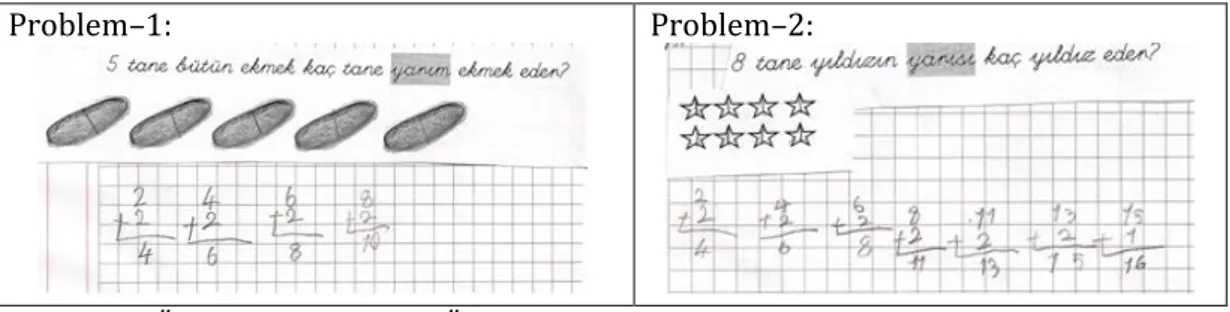 Şekil 2. Örnek Problemler ve Öğrencinin Yanıtları 