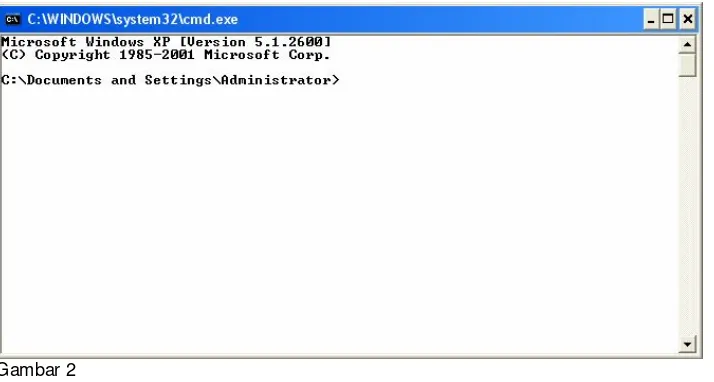 Gambar 2 Command Prompt pada Windows XP 