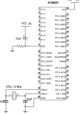 Gambar 3.3  Rangkaian mikrokontroller AT89S51 