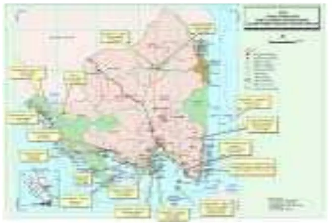Gambar 6.Peta lokasi konsultasi publik dengan stakeholders dalam proses Renstra Pesisir Lampung.