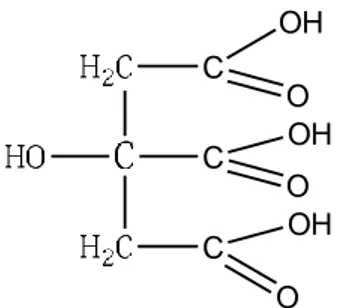 Gambar 2.1 Rumus molekul asam sitrat (Mahbubah, 2016) 