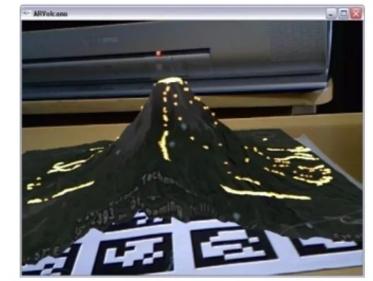 Gambar 5. Model virtual letusan gunung Merapi. 