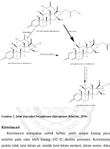 Gambar 2. Jalur degradasi betametason dipropionat (Khattak, 2010) 