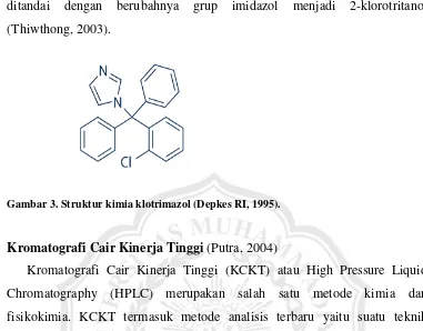 Gambar 3. Struktur kimia klotrimazol (Depkes RI, 1995). 