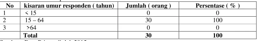 Table 4.3.  Sebaran Responden Berdasarkan Umur 