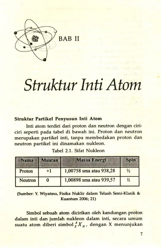Tabel  2.1. Sifat  Nukleon