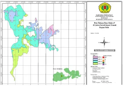 Gambar. 2 Peta Tahana Hara Makro P di Lahan Sawah Irigasi Mamak Bagian Hulu Kabupaten  